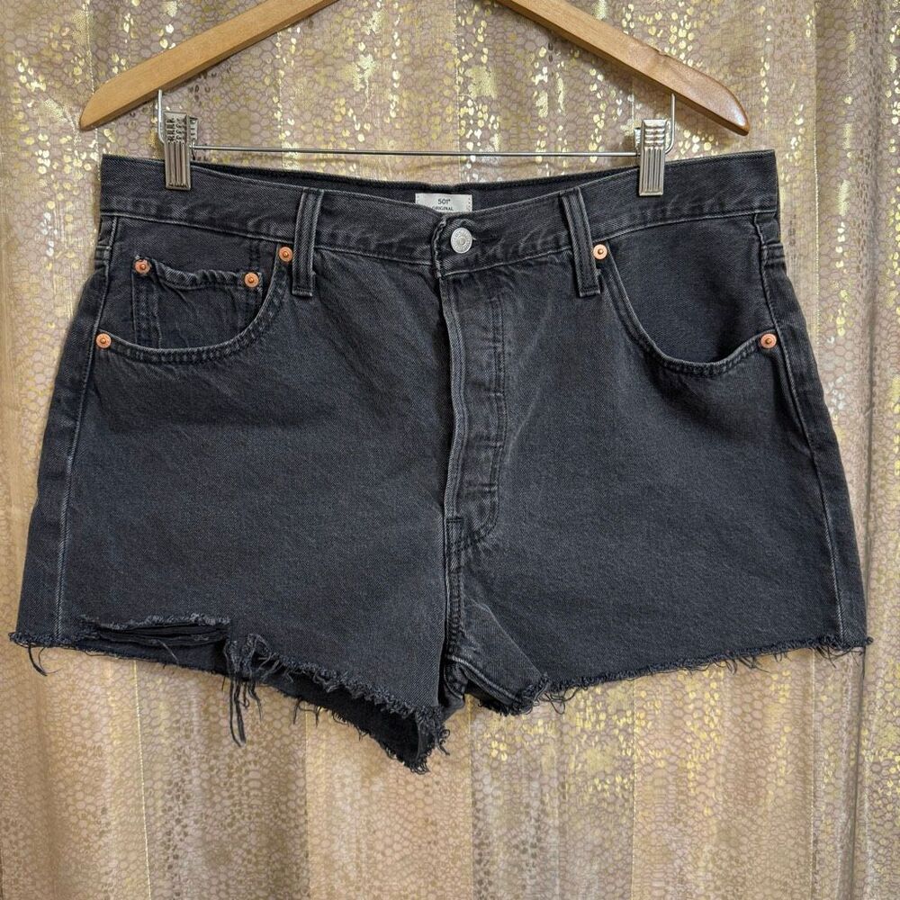Levi’s Women's 501 Original Cotton Black Cut Off Shorts Size XL/34
